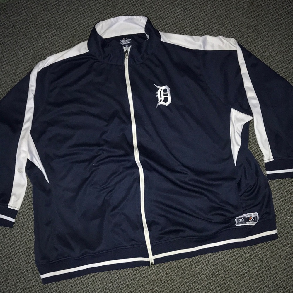 Detroit Tigers Navy & White Kids Track Jacket